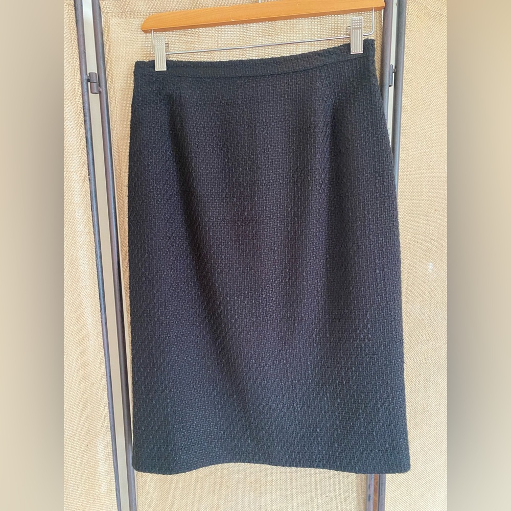 Talbots black boucle pencil skirt